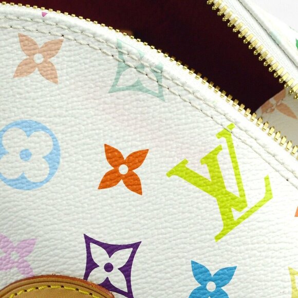 Authenticity Guaranteed Louis Vuitton White Monogram Multicolor Alma Handbag - Picture 10 of 11